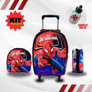 (PROMOÇÃO VOLTA ÀS AULAS) Kit Mochila Escolar Rodinha + Lancheira + Estojo + (BRINDE)