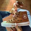 [PROMOÇÃO EXCLUSIVA - Últimas Unidades] Tênis All Star Caramelo Courino Feminino Premium Cano Alto