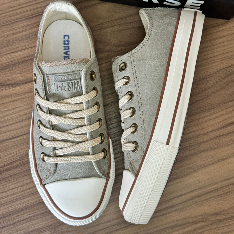All Star Dourado Couro Linha All Star Tênis Converse All Star