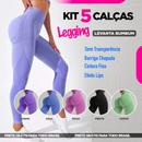 [PREÇO DIRETO DA FÁBRICA] Kit 5 Calças Legging - Aumenta Bumbum e Afina Cintura + BRINDE