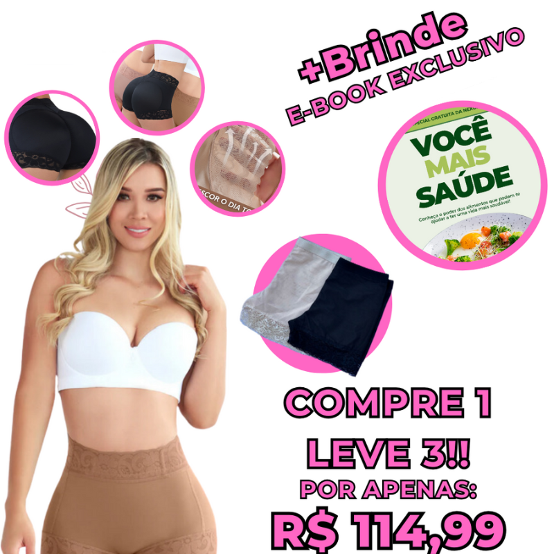 🔥 LIQUIDAÇÃO DE ESTOQUE - Últimas Unidades 🔥 Calcinha Modeladora (PAGUE 1 LEVE 3)