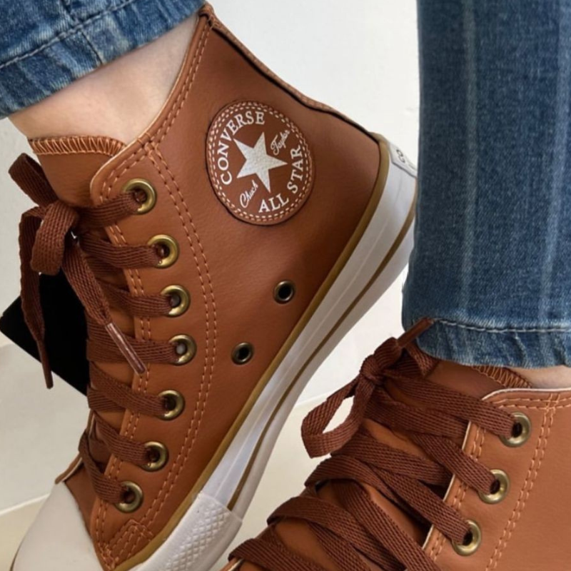 Star Cano Alto All Star Caramelo Infantil Tênis Converse Chuck