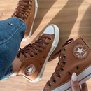 [PROMOÇÃO EXCLUSIVA - Últimas Unidades] Tênis All Star Caramelo Courino Feminino Premium Cano Alto