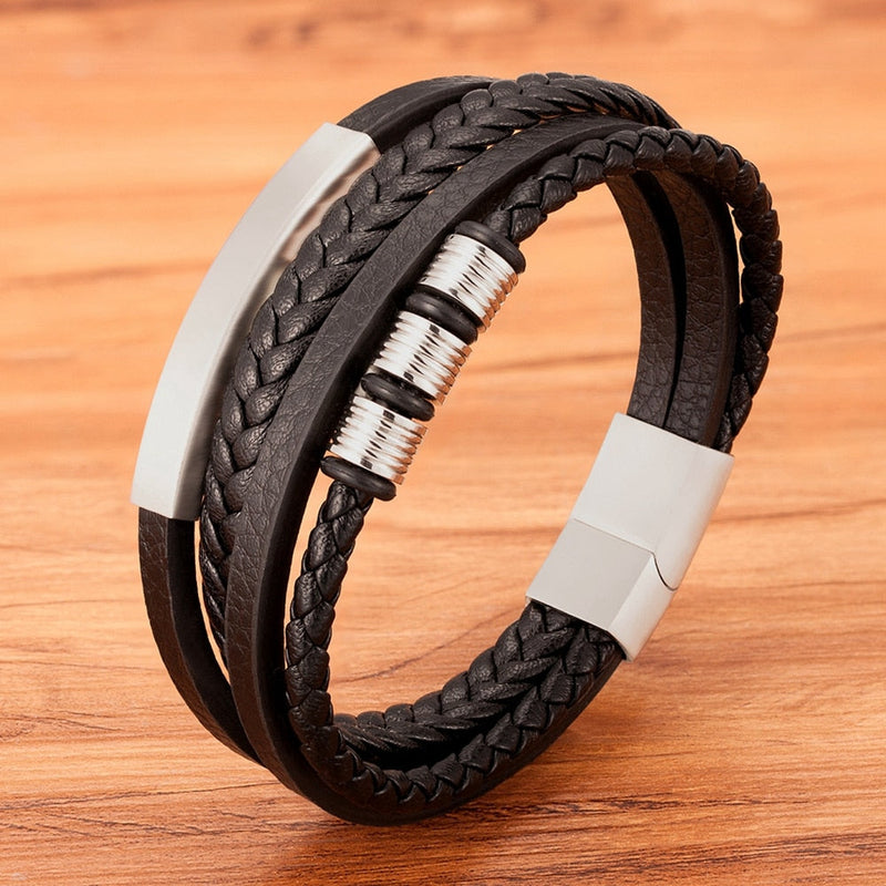 Pulseira Masculina de Couro - Modern Style