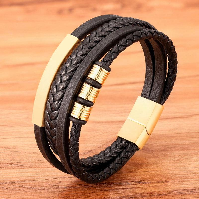 Pulseira Masculina de Couro - Modern Style