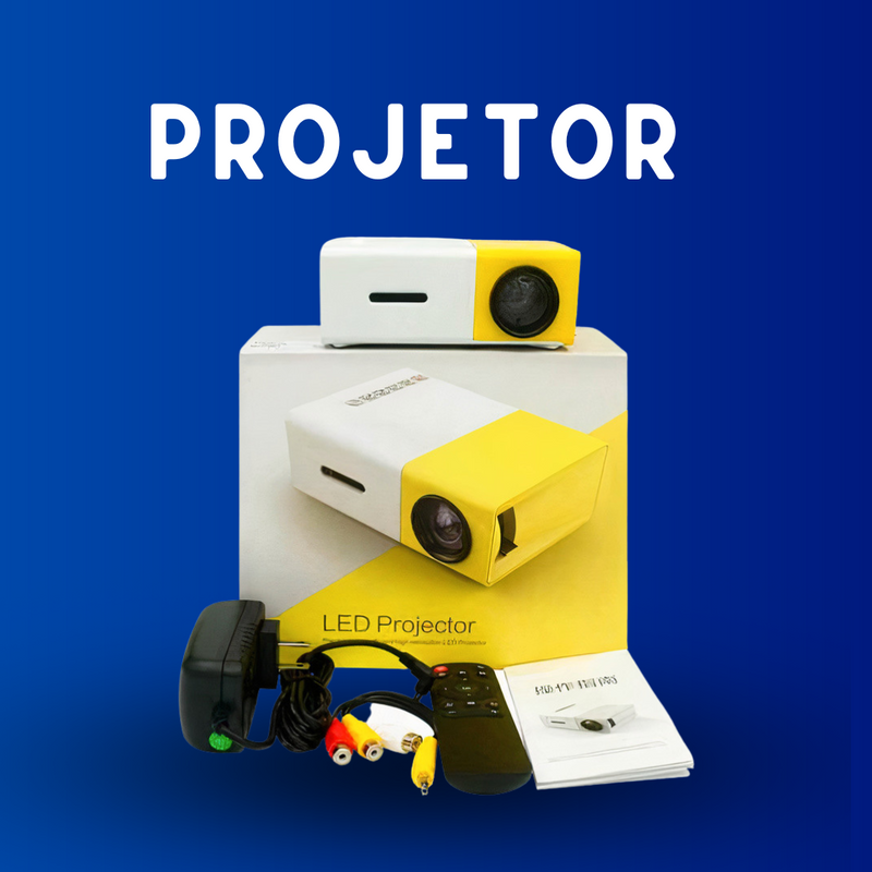 Cine Smart HD™ - Mini Projetor Portátil Alta Definição + Tela 200 Polegadas