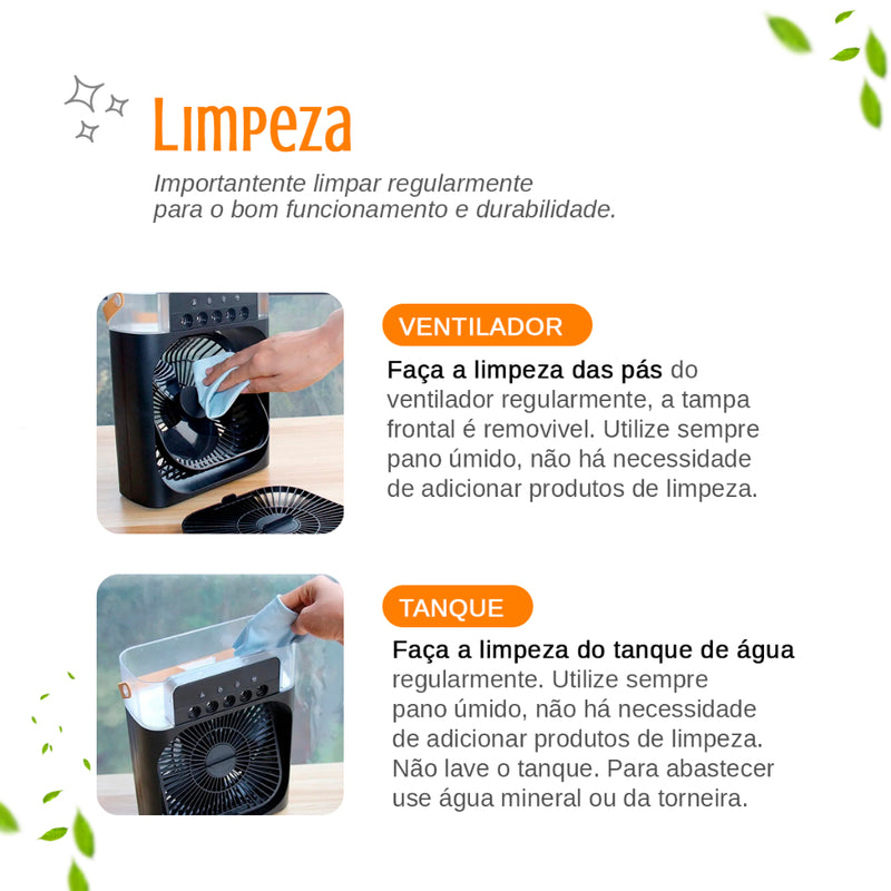 Mini Ar Condicionado e Climatizador Portátil [ULTRA POTENTE]