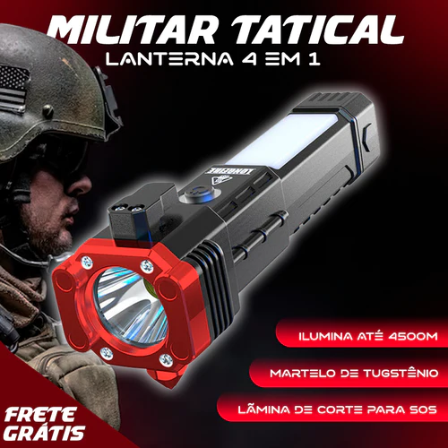 Super Lanterna Tática 4 em 1 - Militar Tatical™