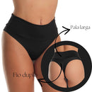 Kit 5 Calcinhas Modeladora Cós Alto Fio Duplo Kit Lingerie