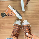 [PROMOÇÃO EXCLUSIVA - Últimas Unidades] Tênis All Star Caramelo Courino Feminino Premium Cano Alto